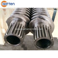 Conical twin extruder screw barrel for PVC extruder